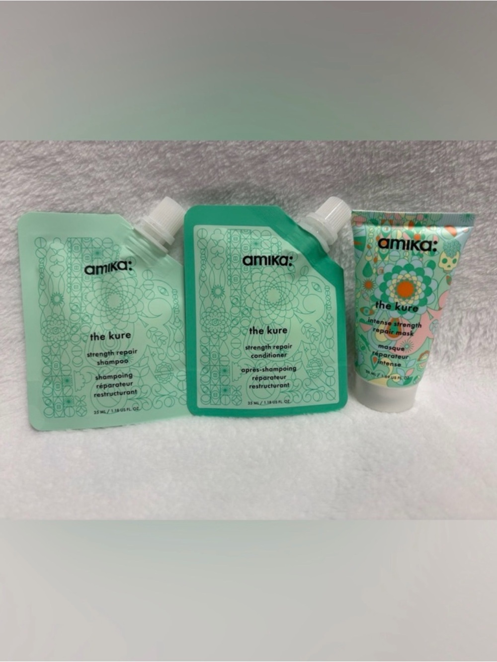 Amika The Kure Strength Repair Trio Hair care bundle New in Box